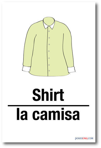 La Camisa - Shirt In Spanish - NEW Foreign Language Educational Classroom POSTER