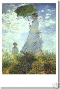 Woman with Parasol by Claude Monet - Poster
