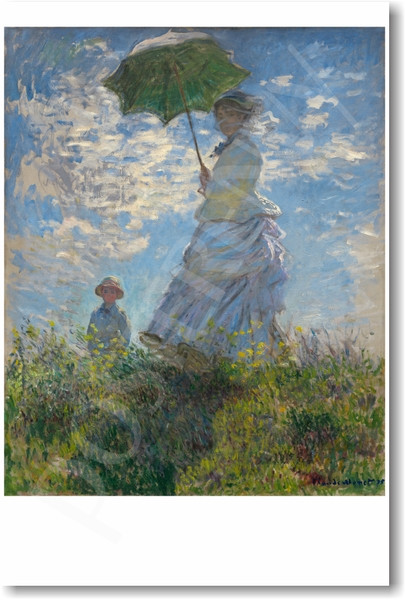 Woman with Parasol (1875) - French Impressionist Painter Claude Monet