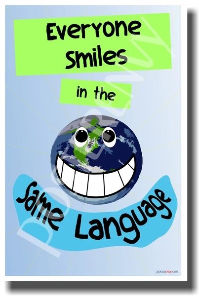 Everyone Smiles In the Same Language - NEW Friends Anti-Bullying Classroom Motivational PosterEnvy Poster