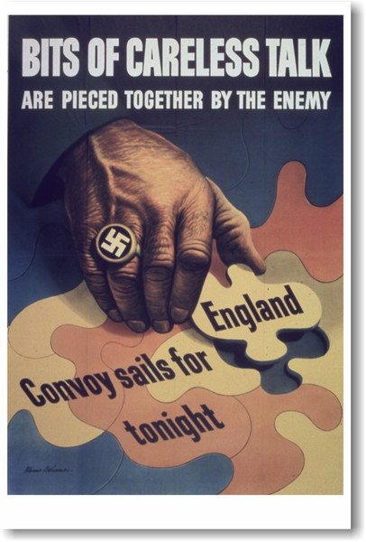 Bits of Careless Talk - NEW Vintage Reprint Poster