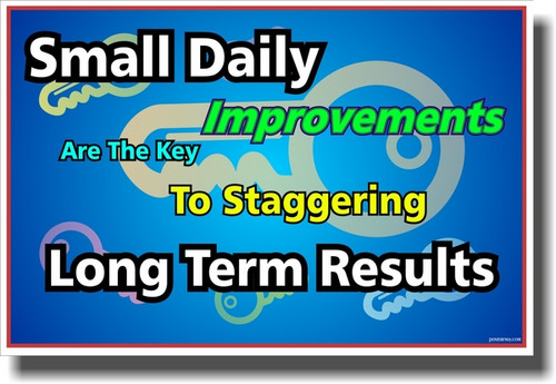 Small Daily Improvements Are the Key to Staggaring Results - NEW Classroom Motivational Poster
