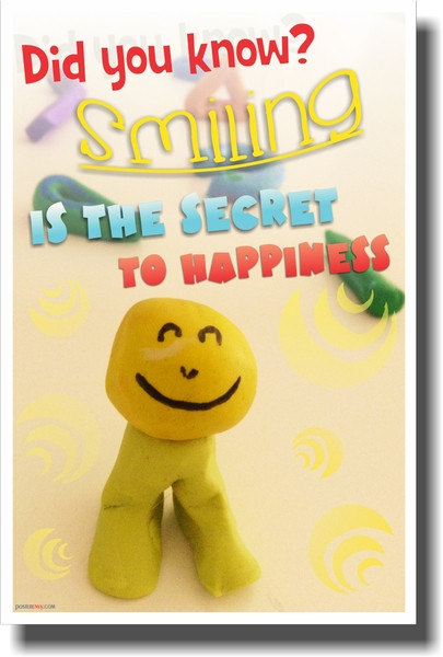 Smiling is the Secret to Happiness - NEW Classroom Motivational Poster