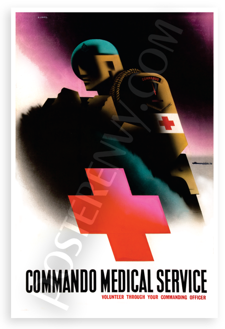 Commando Medical Service Volunteer Vintage Military 12x18 US Made Poster