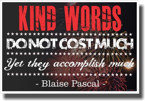 Kind Words - NEW Classroom Motivational Poster