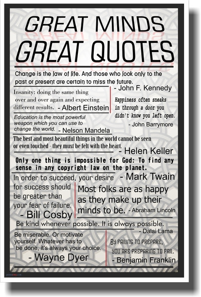 Great Minds Great Quotes - NEW Classroom Motivational Poster