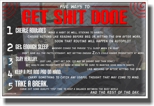 Get Shit Done - Dark  - NEW Motivational Poster