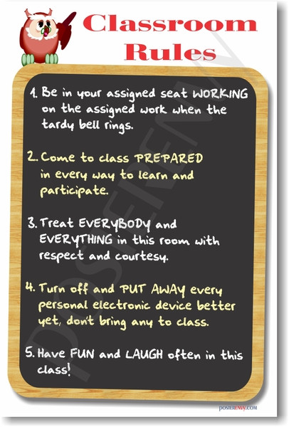 Classroom Rules #9 - NEW Classroom Motivational Poster