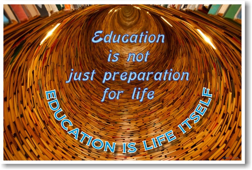 Education Is Not Just Preparation For Life. Education is Life Itself - NEW Classroom Motivational Poster