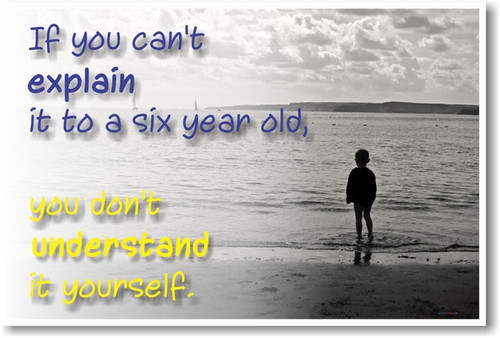 If You Can't Explain It To A Six Year Old, You Don't Understand It Yourself - NEW Classroom Motivational POSTER