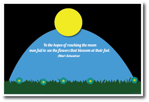 Moon Flower - Albert Schweitzer Quote - NEW Classroom Motivational Poster