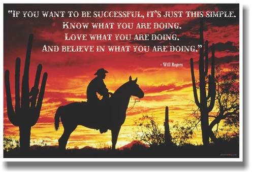 If You Want To Be Successful - Will Rogers - NEW Classroom Motivational Poster