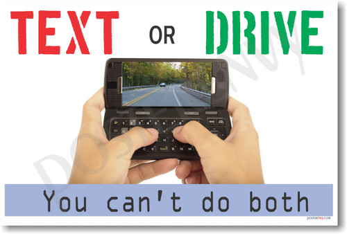 Text or Drive - You Can't Do Both - Safe Driving PosterEnvy Poster