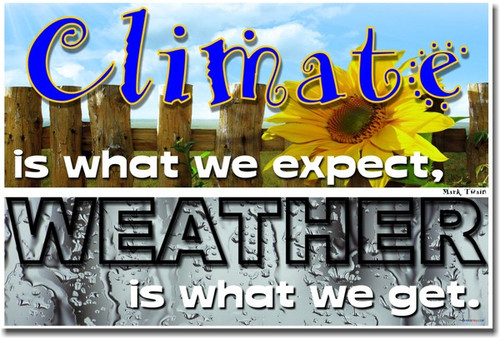 Climate is What We Expect. Weather is What We Get. Mark Twain