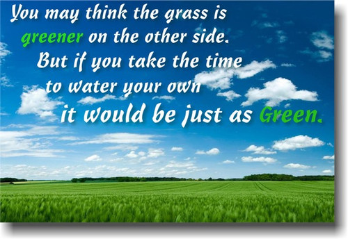 You May Think The Grass is Greener - Classroom Motivational POSTER