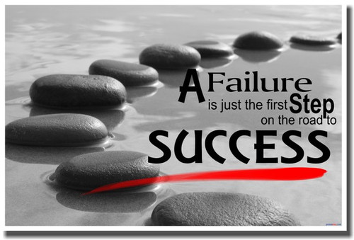Stepping Stones - A Failure is Just the First Step on the Road to Success - Motivational Classroom PosterEnvy Poster