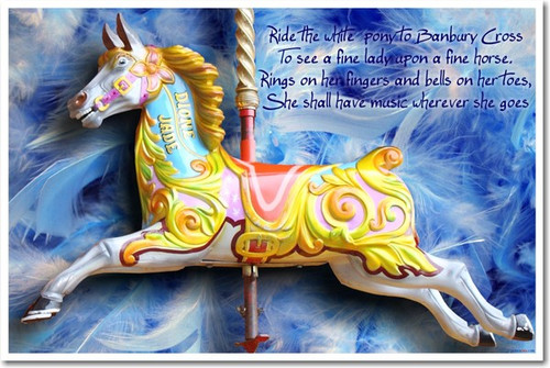 Ride The White Pony to Banbury Cross - Blue Feathers