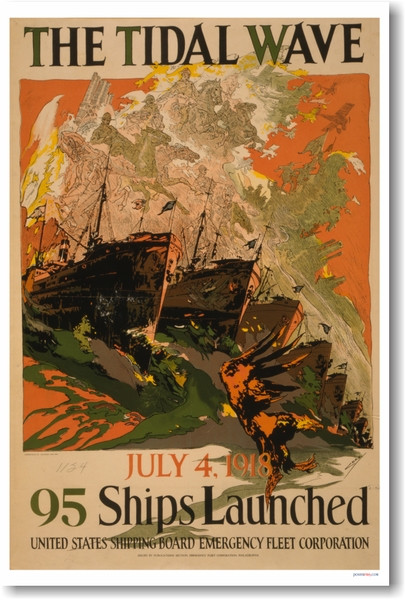 The Tidal Wave - NEW Vintage Reproduction Poster