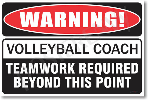 Warning Volleyball Coach Poster Print Gift 