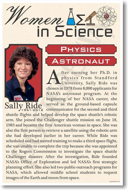 Sally Ride - Famous Women Poster Print Gift