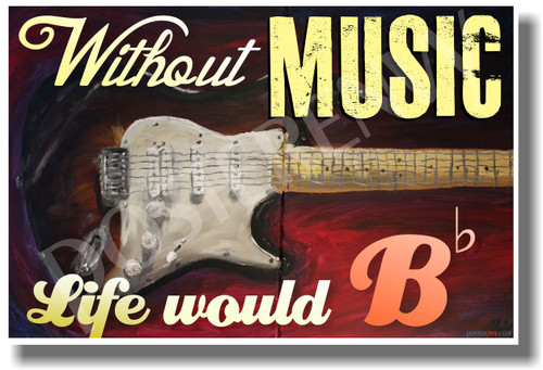 Without Music - NEW Funny Music Quote Poster (mu076)