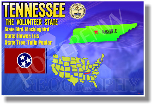 Tenessee Geography - NEW U.S Travel Poster (tr549)