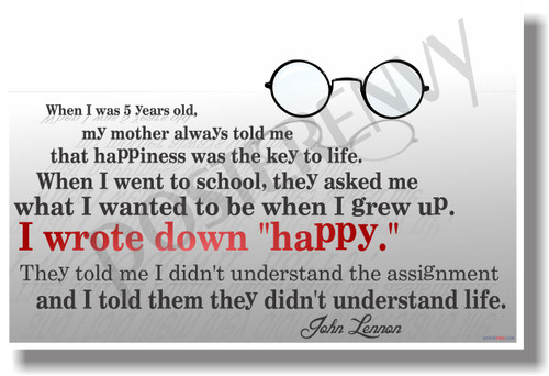 I Wrote Down "Happy" - John Lennon - NEW Famous Person Poster (fp325)
