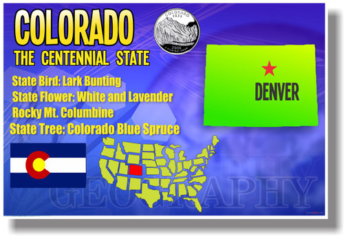 Colorado Geography - NEW U.S Travel Poster (tr560)