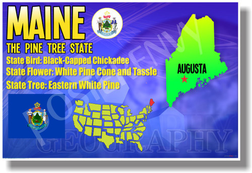 Maine Geography - NEW U.S Travel Poster (tr567)