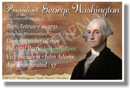 Presidential Series - U.S. President George Washington - New Social Studies Poster (fp335) PosterEnvy
