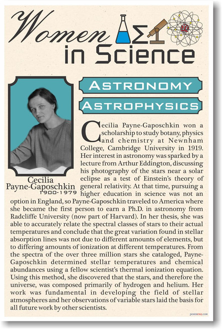Cecilia Payne-Gaposchki - Women in Science Astronomy - NEW Classroom Poster (fp379) PosterEnvy 