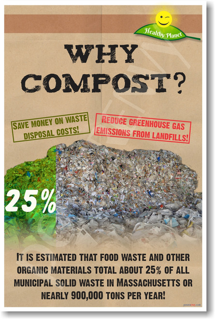 Why Compost? How Much Saved? - NEW Healthy Planet Recycle Poster (he056) PosterEnvy Recycle Reduce Reuse Sustainable