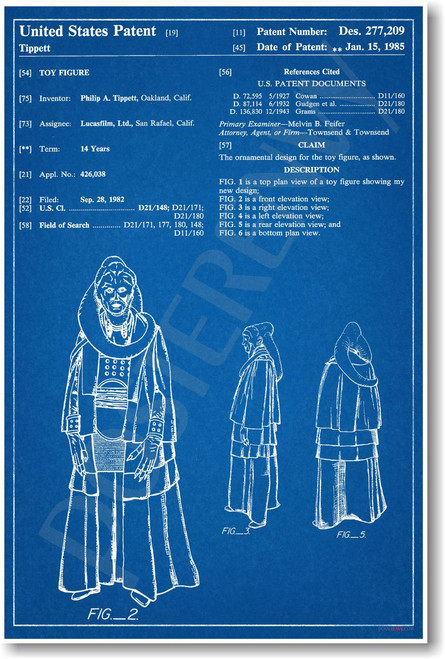 Star Wars - Bib Fortuna Patent - NEW Famous Invention Patent Poster (fa139) PosterEnvy
