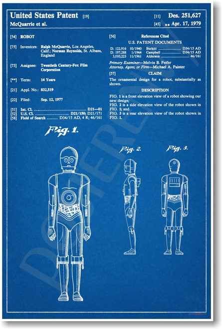 Star Wars - C3PO Patent - NEW Famous Invention Patent Poster (fa141) PosterEnvy