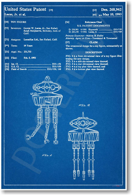 Star Wars - Pro Bot Patent - NEW Famous Invention Patent Poster (fa153) PosterEnvy