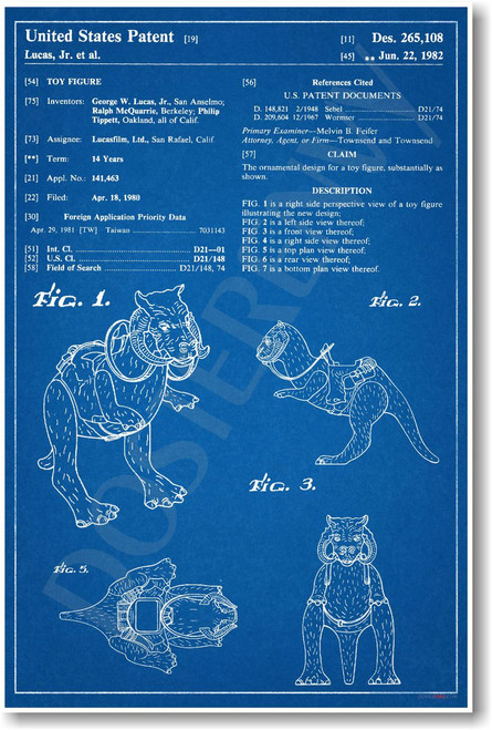 Star Wars - Tauntaun Patent - NEW Famous Invention Patent Poster (fa162) PosterEnvy
