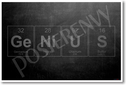 GeNiUS - Periodic Table Elements - NEW Humor Poster (hu358)