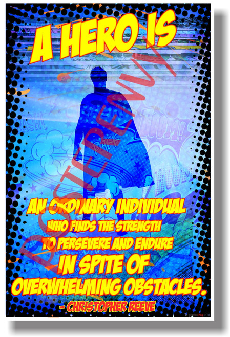 A Hero Is... Christopher Reeve - NEW Motivational Poster (cm1148)