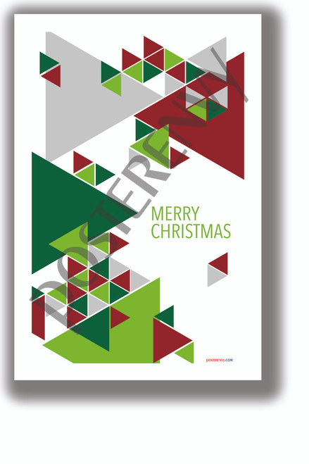 Merry Christmas Triangles - NEW Classroom Motivational Poster - Poster Envy
