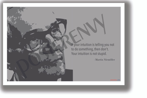 Your intuition is not stupid - Martin Niemöller - NEW Classroom Motivational Quote Poster