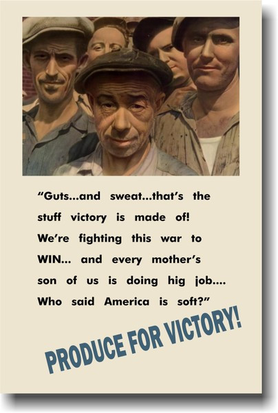 Guts and Sweat - That's the Stuff Victory is Made Of! - Vintage WW2 Poster