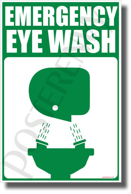 Emergency Eye Wash - NEW Laboratory or Classroom Science Poster 