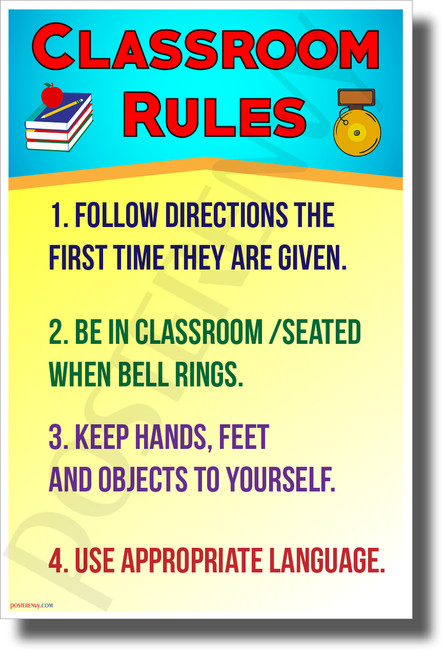 Classroom Rules #15 - NEW Classroom Motivational Poster