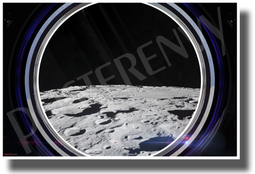 Moon Horizon in Spaceship Window - NEW Classroom Science Poster (ms346)