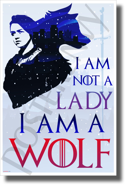 I Am Not a Lady, I Am a Wolf - NEW Novelty TV Fantasy Poster