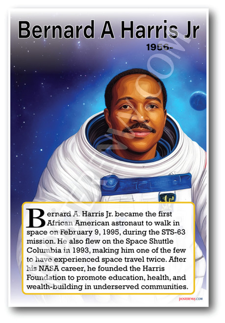 Bernard A Harris Jr - NASA Astronaut - Biography Poster 18 x 12 inch