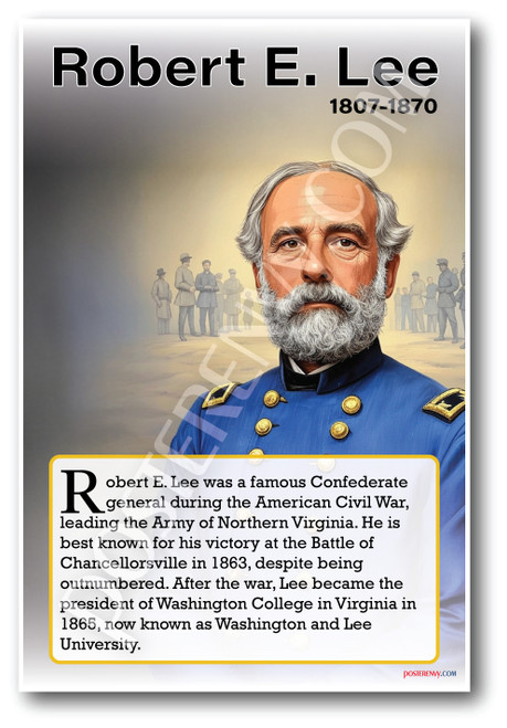 Robert E Lee - Confederate General - Biography Poster 18 x 12 inch