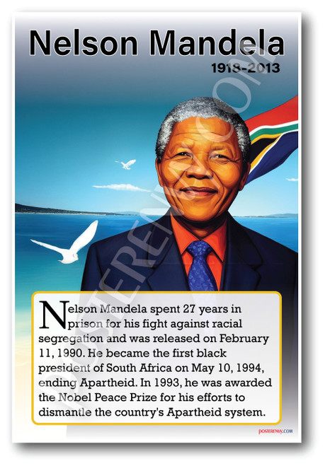 Nelson Mandela - Anti-Apartheid Leader - Biography Poster 18 x 12 inch