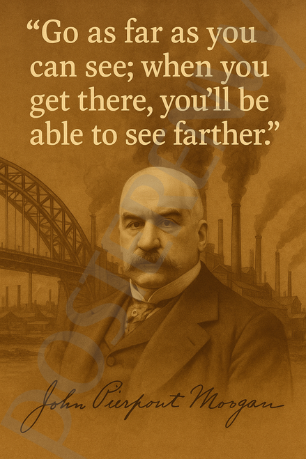 J.P. Morgan Famous Quote Poster – "Go As Far As You Can See" – 18 inch x 12 inch