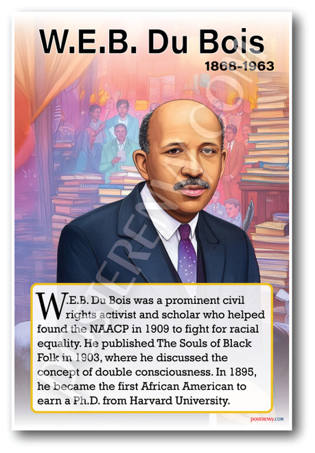 W.e.b. Du Bois - Notable Figure - Biography Poster 18 x 12 inch